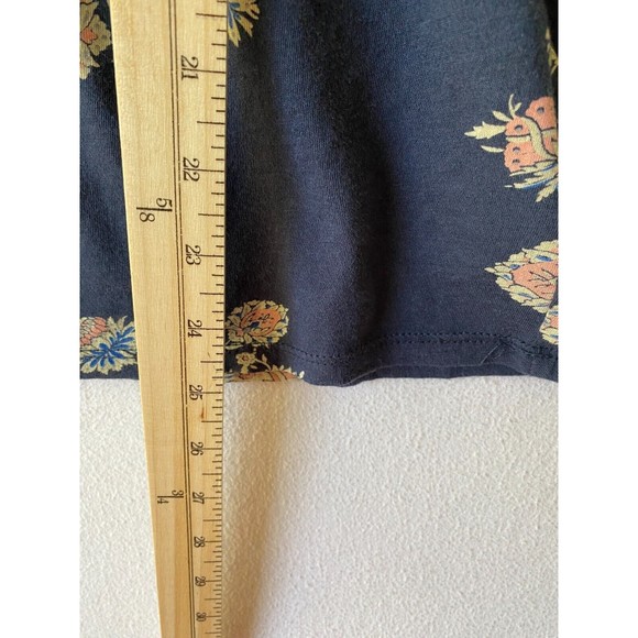 Lucky Brand L Boho Tunic Top Shirt Floral Print Stretch Square Neck - Picture 7 of 10